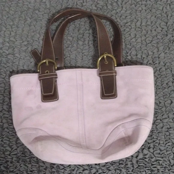 Coach Suede Leather Shoulder Bag - Picture 2 of 9
